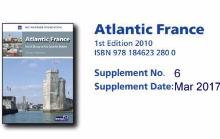 New Supplement for RCC Pilotage Foundation Atlantic France